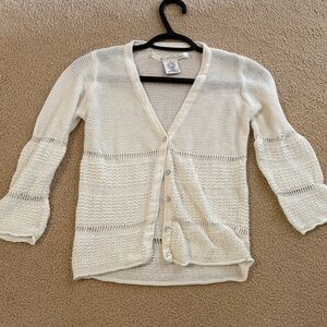 Max Studio Ivory Button-Up Cardigan